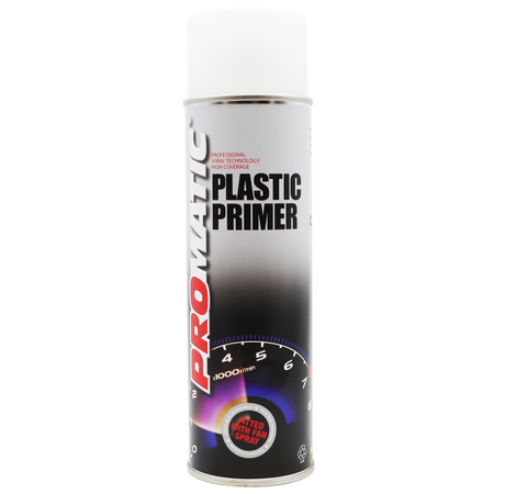 a transparent spray primer designed to improve paint adhesion on plastic surfaces.