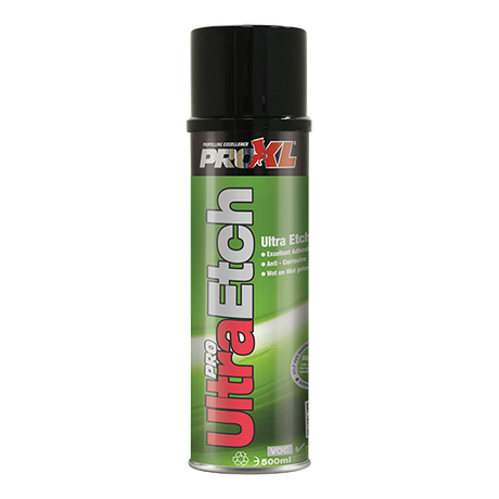 PRO-XL Ultra Etch Primer is a fast-drying primer designed for strong adhesion on various metal surfaces.