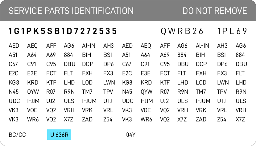 GM (Holden) Paint Code