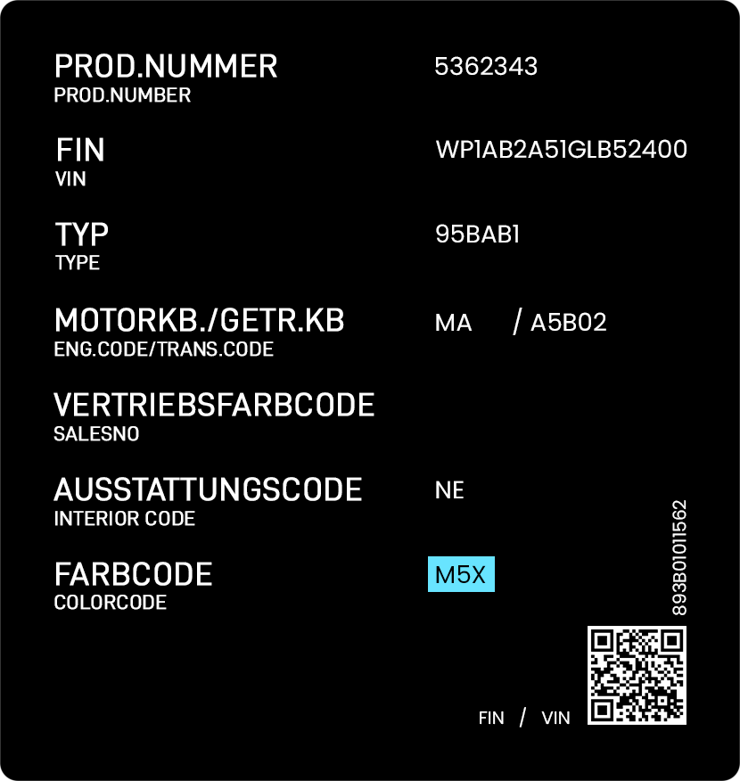 Porsche Paint Code