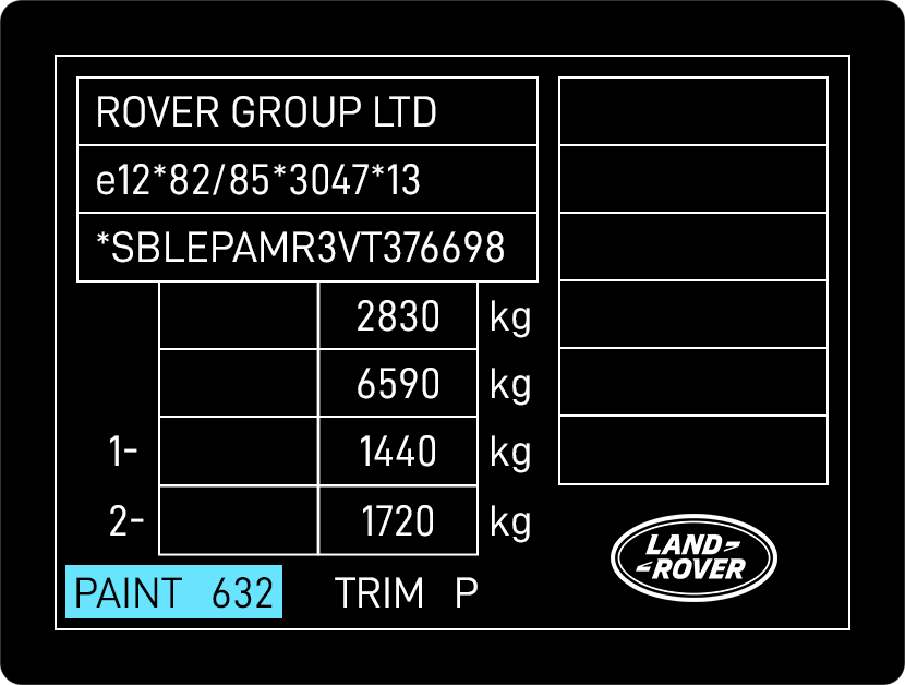 Rover Paint Code