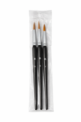 synthetic nylon round paint brushes with black handles