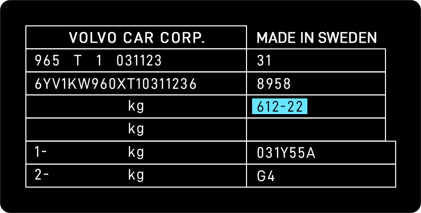 Volvo Paint Code
