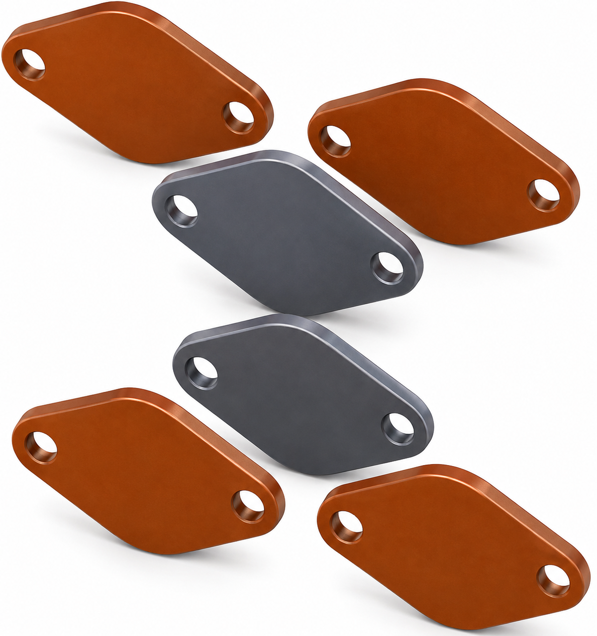 Pair of EGR Blanking Plate & 4x Gaskets for VW 1.2, 1.4, 1.9, 2.0 TDI Engines - Fits VW, Audi, Skoda, Seat Diesel Vehicles - 3mm Thick Plated Steel