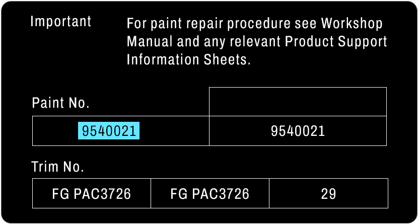 Bentley Paint Code