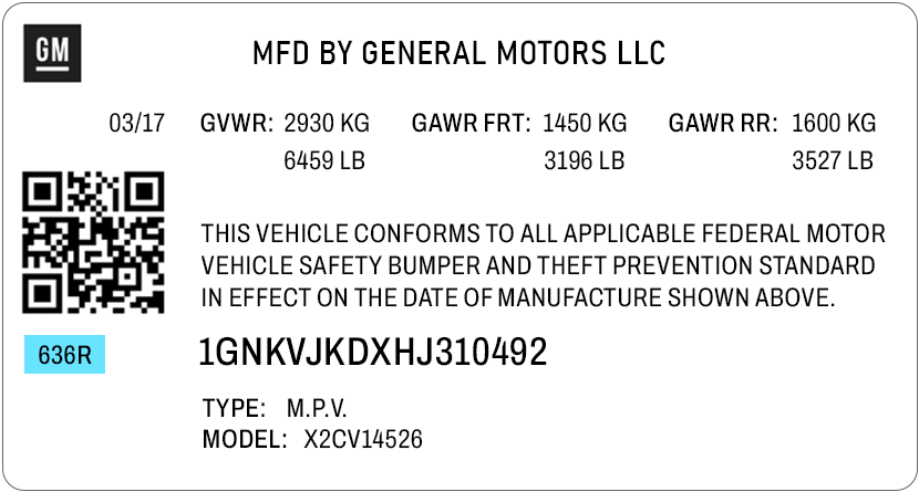 Chevrolet Paint Code